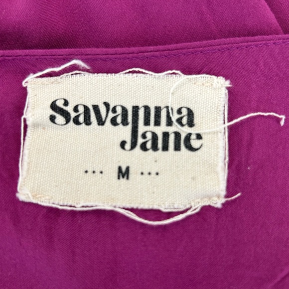 Savanna Jane Shirt Embroidery Floral Purple Women's Top Festival Boho Size Med - Picture 9 of 10